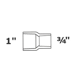 [190-110-004295] Reducer coupling grey 1 sl x 3/4 sl sch 40