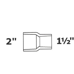 [190-110-004475] Reducer coupling grey 2 sl x 1 1/2 sl sch 40
