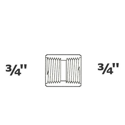 [190-110-003975] Coupling grey 3/4 FPT x 3/4 FPT sch 40