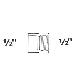 [190-110-005055] Adapter grey 1/2 sl x 1/2 FPT sch 40