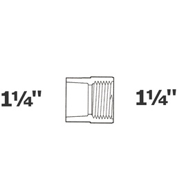[190-110-005455] Adapter grey 1 1/4 sl x 1 1/4 FPT sch 40