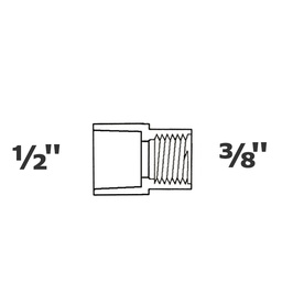 [190-110-005995] Adaptador gris reduce 1/2 sl x 3/8 FPT sch 40