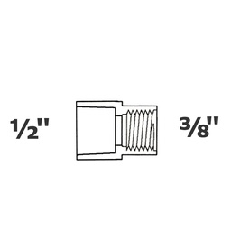 [190-110-005995] Reduced grey adapter 1/2 sl x 3/8 FPT sch 40