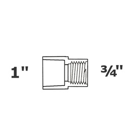 [190-110-005315] Adaptateur gris réduit 1 sl x 3/4 FPT sch 40