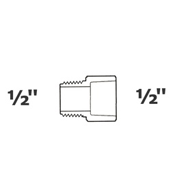 [190-110-004935] Adapter grey 1/2 MPT x 1/2 sl sch 40