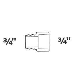 [190-110-005175] Adaptador gris 3/4 MPT x 3/4 sl sch 40