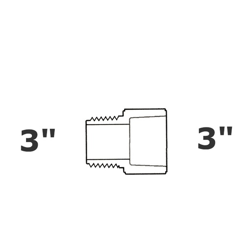 [190-110-005855] Adaptador gris 3 MPT x 3 sl sch 40