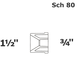 [190-110-007435] Reducido gris 1 1/2 SP x 3/4 sl sch 40