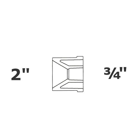 [190-110-007835] Reduced grey 2 SP x 3/4 sl sch 40