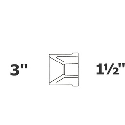 [190-110-008135] Réduit gris 3 SP x 1 1/2 sl sch 40