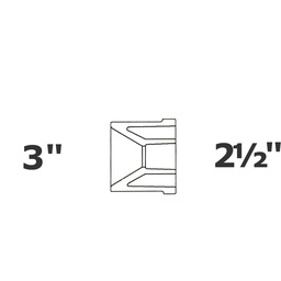 [190-110-008175] Réduit gris 3 SP x 2 1/2 sl sch 40