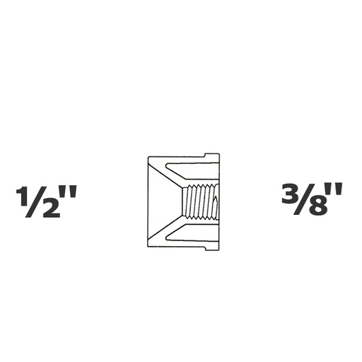[190-110-006855] Reducido gris 1/2 SP x 3/8 FPT sch 40
