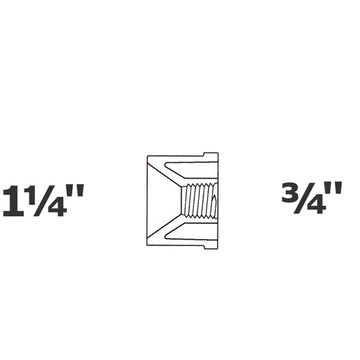 [190-110-007155] Reducido gris 1 1/4 SP x 3/4 FPT sch 40