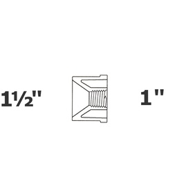 [190-110-007575] Réduit gris 1 1/2 SP x 1 FPT sch 40