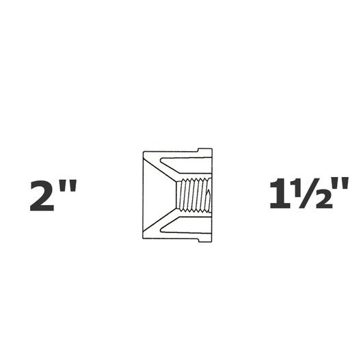 [190-110-007755] Reducido gris 2 SP x 1 1/2 FPT sch 40