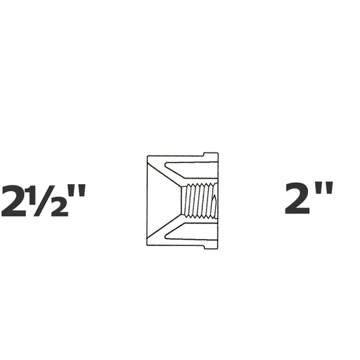 [190-110-008015] Reducido gris 2 1/2 SP x 2 FPT sch 40