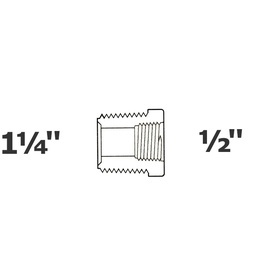 [190-110-007295] Réduit gris 1 1/4 MPT x 1/2 FPT sch 40