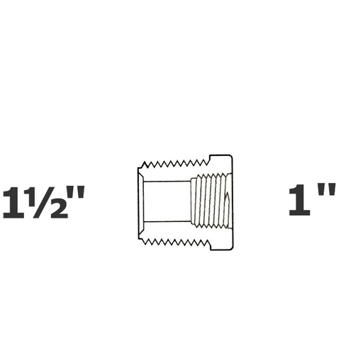 [190-110-007375] Reducido gris 1 1/2 MPT x 1 FPT sch 40