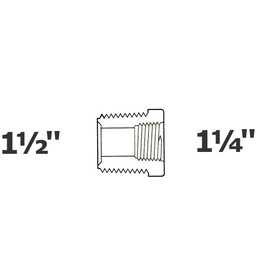 [190-110-007395] Réduit gris 1 1/2 MPT x 1 1/4 FPT sch 40