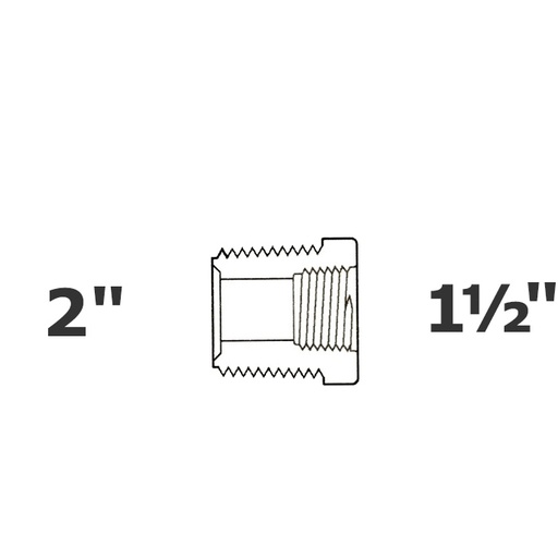 [190-110-007695] Reducido gris 2 MPT x 1 1/2 FPT sch 40