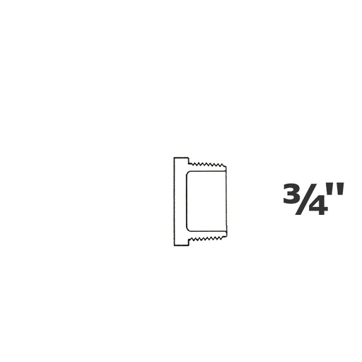 [190-110-004635] Tapón gris 3/4 MPT sch 40