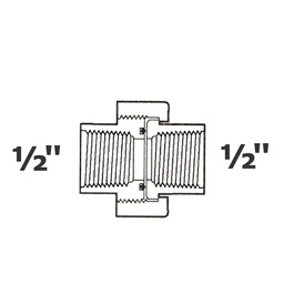 [190-110-006475] Unión gris 1/2 FPT x 1/2 FPT sello Buna-N sch 40