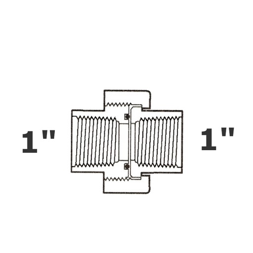 [190-110-006575] Grey union 1 FPT x 1 FPT O-ring Buna-N sch 40