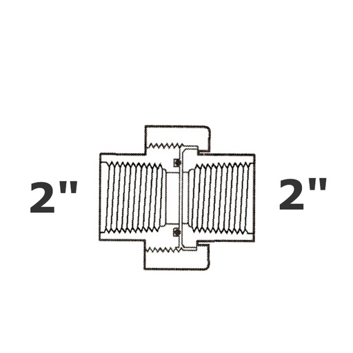 [190-110-006775] Unión gris 2 FPT x 2 FPT sello Buna-N sch 40