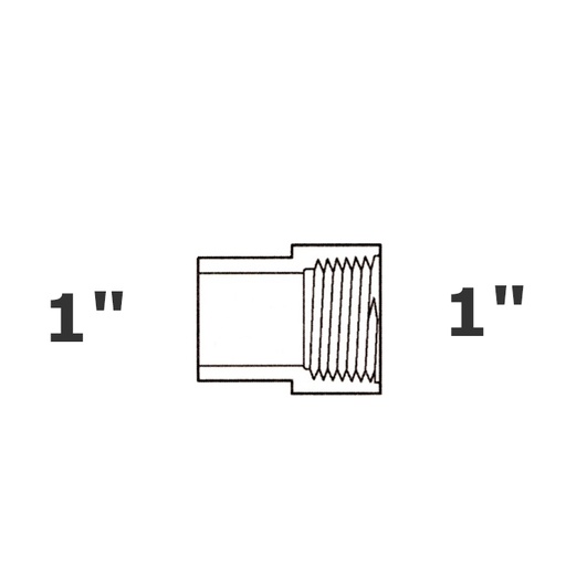 [190-110-005415] Adapter grey 1 SP x 1 FPT sch 40