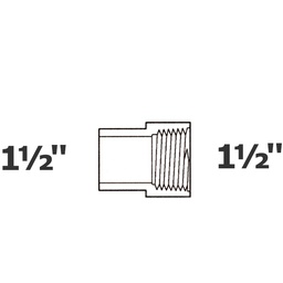 [190-110-005675] Adapter grey 1 1/2 SP x 1 1/2 FPT sch 40