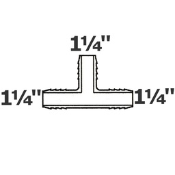 [190-110-000455] T gris 1 1/4 ins x 1 1/4 ins x 1 1/4 ins