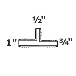 [190-110-001035] T reductor gris 1 ins x 3/4 ins x 1/2 ins