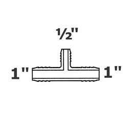 [190-110-001075] T reductor gris 1 ins x 1 ins x 1/2 ins