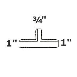 [190-110-001215] T reductor gris 1 ins x 1 ins x 3/4 ins