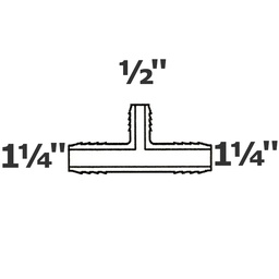 [190-110-001375] T reductor gris 1 1/4 ins x 1 1/4 ins x 1/2 ins