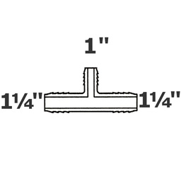 [190-110-001515] T reductor gris 1 1/4 ins x 1 1/4 ins x 1 ins