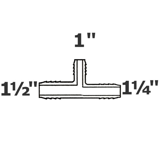 [190-110-001795] T reductor gris 1 1/2 ins x 1 1/4 ins x 1 ins