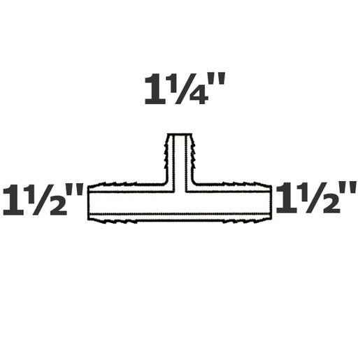 [190-110-001895] T reductor gris 1 1/2 ins x 1 1/2 ins x 1 1/4 ins