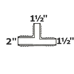 [190-110-002155] T reductor gris 2 ins x 1 1/2 ins x 1 1/2 ins