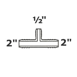 [190-110-002175] T reductor gris 2 ins x 2 ins x 1/2 ins