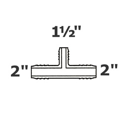 [190-110-002255] T reductor gris 2 ins x 2 ins x 1 1/2 ins