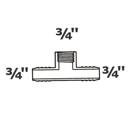 [190-110-000315] T gris 3/4 ins x 3/4 ins x 3/4 FPT