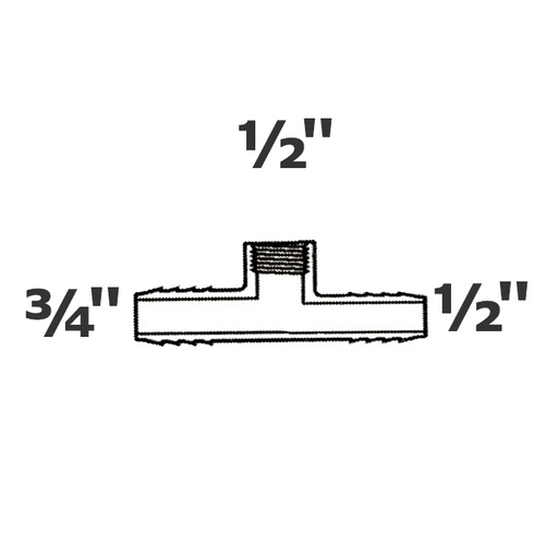 [190-110-000935] T reductor gris 3/4 ins x 1/2 ins x 1/2 FPT