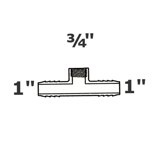 [190-110-001195] T reductor gris 1 ins x 1 ins x 3/4 FPT