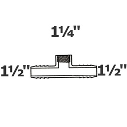 [190-110-002035] Reducer tee grey 1 1/2 ins x 1 1/2 ins x 1 1/4 FPT