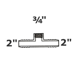 [190-110-002295] Té. gris réduit 2 ins x 2 ins x 3/4 FPT
