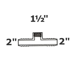 [190-110-002335] T reductor gris 2 ins x 2 ins x 1 1/2 FPT