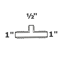 [190-110-001255] T reductor gris 1 ins x 1 ins x 1/2 MPT