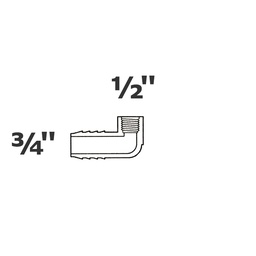 [190-110-002595] Codo gris reducido 90° 3/4 ins x 1/2 FPT