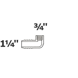 [190-110-002715] Codo gris reducido 90° 1 1/4 ins x 3/4 FPT